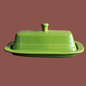 Retired Shamrock Green Homer Laughlin Fiestaware Covered Butter Dish